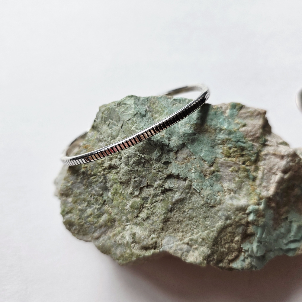 Silver and Black Minimalist Bracelet